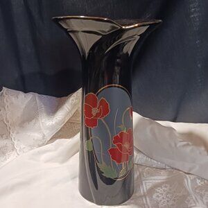 Japanese Flowered Poppy Vase
